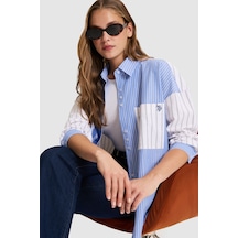 U.s. Polo Assn. Kadın Mavi Gömlek Desenli 50320135-vr036