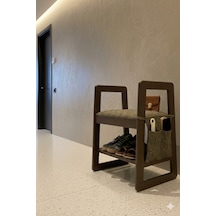 Masif Ahşap Puflu Antre Ayakkabılık Bank, Bench, Namaz Pufu, Hol, Antre Ayakkabı Dolabı Kahverengi