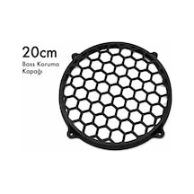 20cm Bass Koruma Kapağı Siyah - Subwoofer Koruma Kapağı 20cm - 1 Adet