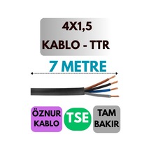 Öznur 4x1,5 Ttr Kablo Metre Seçenekli Siyah - 7 Metre