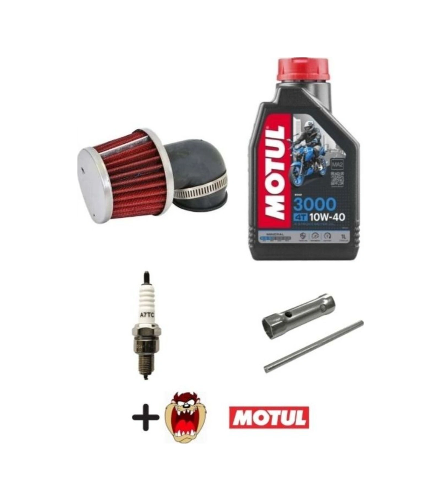 Cup Motosiklet Bakım Seti Motul 3000 10w40 Yağ+buji+buji Anahtarı+ Armut Filtre +tzmnya Motul