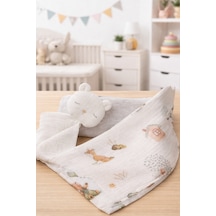 My Baby Kumsal 80x90 Cm 1 Adet Penye 1 Adet Muslin Battaniye 1 Adet Aksesuar 3lü Kutulu Set 2466 Gri Gri