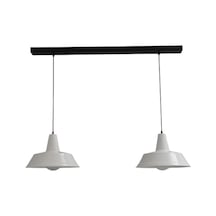Retro Rustik Metal Sarkıt Vintage Ikili Avize 100 Cm Kasa Siyah
