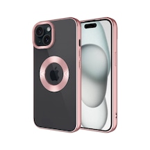 Zore İphone 15 Uyumlu Kamera Korumalı Logo Gösteren Ogaa Omega Kılıf-rose Gold