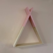 Ahşap Kızılderili Duvar Rafı Beyaz