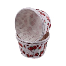 Cupcake Kalıbı Orta Boy 50x39 Mm Desenli 50 Adet Çilek Desenli
