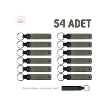 Kül Gri & Yeşil, Anneler Günü İçin Kişiselleştirilmiş Anı Anahtarlık 54 Lü Set Özel Etkinlikler İçin Çok Renkli