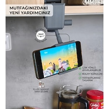 Hareketli Mutfak Telefon Tutucu Gri