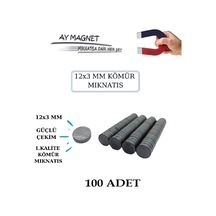 100 Adet 12mmx3mm Yuvarlak Kömür Miknatis-duvar Süsü-nikah Şekeri