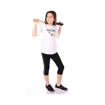 Toontoy Kids Toontoy Kız Çocuk Happiness Baskılı Kaprili Takım Mavi
