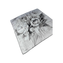 Mim Eşarp Emilya Rayon Çiçek Desenli Eşarp 90x90 Cm Beyaz - Siyah