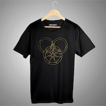 The Wheel Of Time Snake Baskılı Unisex Tişört Siyah