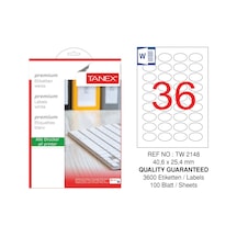 Tanex Tw-2148 - 40.6 X 25.4 MM Laser Etiket 100 Adet