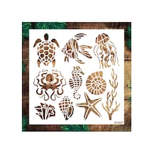Kk Swords Stencil Tasarım Dn027 Deniz Temalı - Dekoratif Duvar, Eşya, Fayans,kumaş Boyama Şablonları