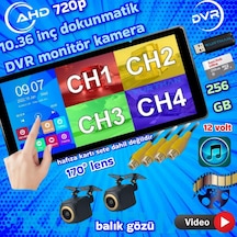 2 Adet 720p Ahd 170'' Kamera Dokunmatik 10.36'' Video Müzik Dvr Ekran Seti 12 V