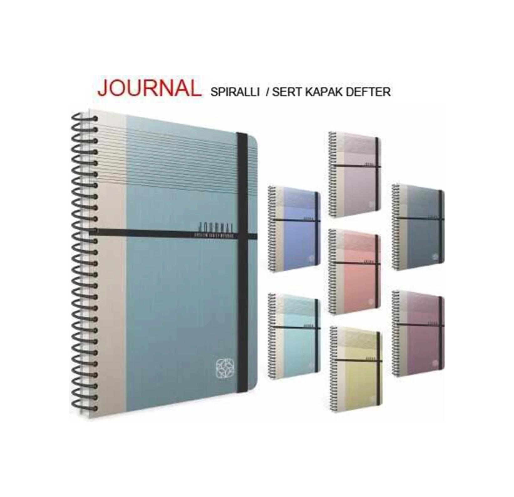 Journal Spiralli Sert Kapak 17x24 120 Yp. Çizgili Defter