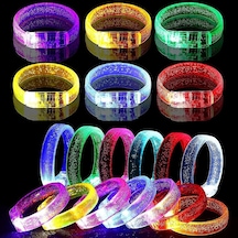 Led Işıklı Pilli Işıklı Rengarenk Kalın Bileklik Işıklı Bilezik Karışık Renk 1 Adet +3