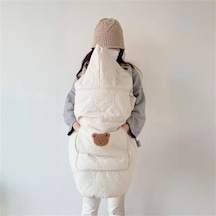 Sonbahar Ve Kış Bebek Arabası Bebek Taşıyıcı Battaniyesi Beyaz