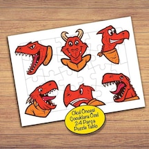 Vahşi Dinazorlar Çocuklara Özel Puzzle Yapboz Tablo-pz141