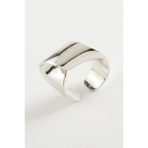 Kurdale - 429 - Şekilli Metal Yüzük - Spt-gld - Gümüş Rengi