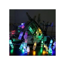 Gd972 Şerit Pilli Aydınlatma 2 Metre 10 Adet Rgb Mandal Led