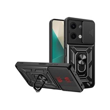 Xiaomi Poco X6 Kılıf Pars Lens Yüzüklü Silikon - Siyah Standart