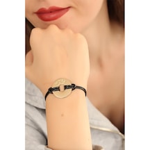 Hope Umutlu Siyah Deri İpli Unisex Mood Bileklik Çok Renkli