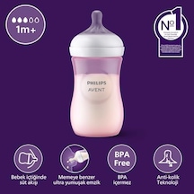Doğal Tepkili Biberon, 260 Ml, 3-6 Ay+, Akıtmaz Emzik, Kolik Ve Gaz Önleyici, Bpa İçermez, Pembe, Scy903/11