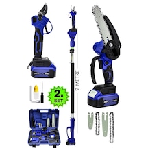 Moonshop Set2 58VF 20Ah 2li Set 2 Akülü Şarjlı Dal Budama Makası + Dal Budama Testeresi