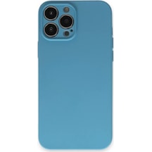 Newface Apple İphone 13 Pro Kılıf Nano İçi Kadife Silikon - Mavi