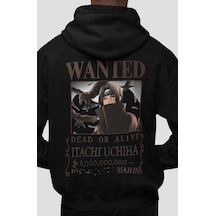 Sevbano Wanted Itachi Uchiha One Piece Anime Sırt Baskılı Unisex Oversize Siyah