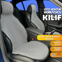 Suzuki Alto Uyumlu Koltuk Kılıfı Minder Çizgili Füme Beyaz 2+1 Ön Arka Set