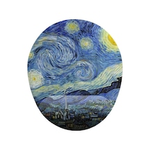 Mavi Van Gogh Yıldızlı Gece Bilek Destekli Kaymaz Buruşmaz Kırılmaz Mousepad