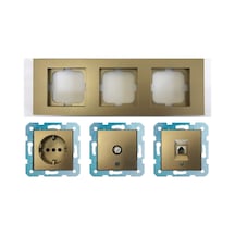 Ovivo Grano Titanyum Üçlü Set - Tv - Data Cat 6 Internet- Topraklı Priz