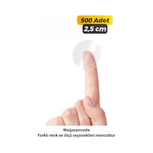 Yuvarlak Kesim Ambalaj Etiketi - Şeffaf Renk - 2,5cm - 500 Adet