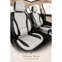 Ford Fiesta 2008 Sonrası Uyumlu Palmiye Serisi Gri Siyah Bel Destekli Tay Tüyü Koltuk Kılıfı