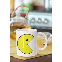 Pac-man Baskılı Porselen Kupa Bardak Beyaz
