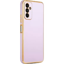 Samsung Galaxy Uyumlu M23 Kılıf Zore Kenarı Gold Renk Silikon Bark Kapak