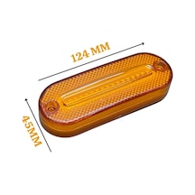 Dorse Side Marker 24V Turuncu Neon Ledli Yan Sinyal Lambası 124 x 45 Mm