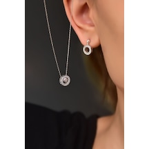 Papatya Silver 925 Ayar Gümüş Rodyum Kaplama Incılı Yuvarlak Kolye ve Çivili Küpe Set Papatya Silver 925 Ayar Gümüş Rodyum Kaplama Incılı Yuvarlak Kolye ve Çivili Küpe Set