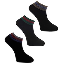 3Lü Kadın Bileği Simli Kısa Soket Çorap Seti