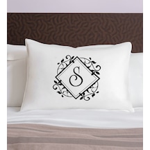 Bk Gift Kişiye Özel Baş Harfli Tasarımlı Pamuklu Yastık Kılıfı-1 50x70cm , Sevgiliye , Ev si, Tasarım Ev Tekstili