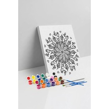 Dondurma Desenli Mandala Ahşap Boyama Seti 40x50 Cm