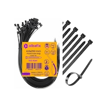 4.8x250 Mm Siyah Plastik Kablo Bağı Klipsi Cırt Kelepçe 100 Adet