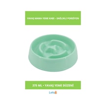 Mikopet Yavaş Mama Yeme Kabı 375 Ml. Plastik Mor, Mavi, Yeşil, Pembe Çok Renkli
