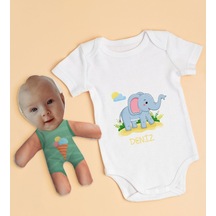 Bitmeyenkartus Bk Kids Kişiye Özel Fotoğraflı Bebek Yastık Ve Bebek Body Zıbın H (550906093) Çok Renkli