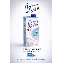 Yarim Yağlı Süt 1lt X 6 Adet