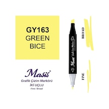Çift Uçlu Marker Grafik Çizim Kalemi 163 Yeşilimsi Anason