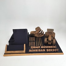 Kişiye Özel Ziraat Mühendisi Masa İsimliği Ve Kartvizitlik Gold - Siyah