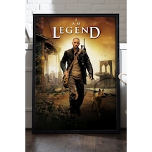 Ben Efsaneyim Siyah Ahşap Çerçeveli Poster, Dekoratif Film Duvar Tablosu